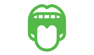 mouth open in green